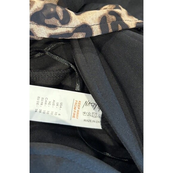 Nasty Gal Animal Print One Shoulder Organza Jumpsuit Size 6 NWT - Picture 6 of 7